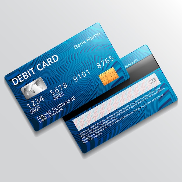 Realistic debit card mockup