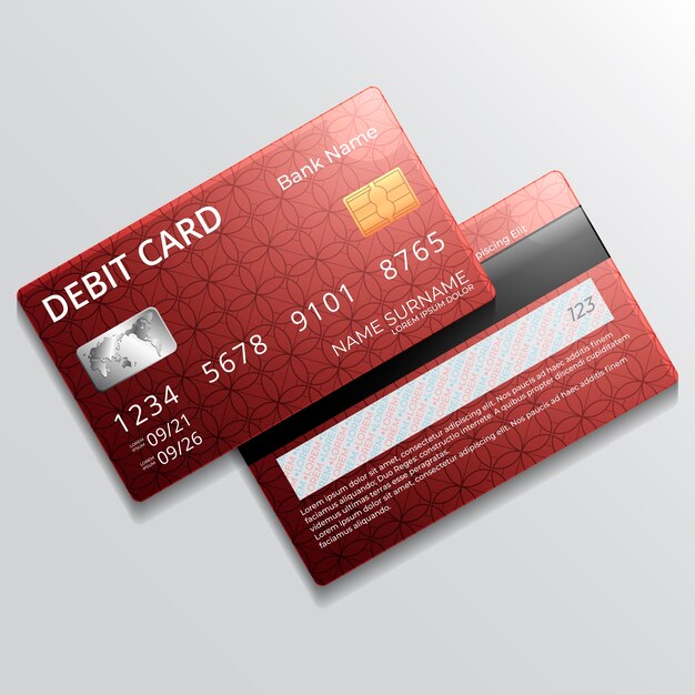 Realistic debit card mockup