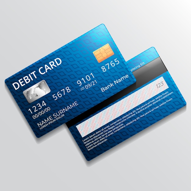 Realistic debit card mockup