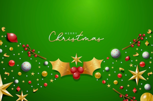Free vector realistic decoration christmas background