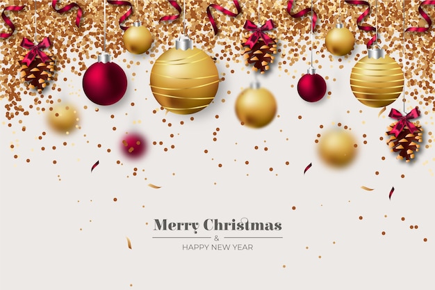 Realistic decoration christmas background