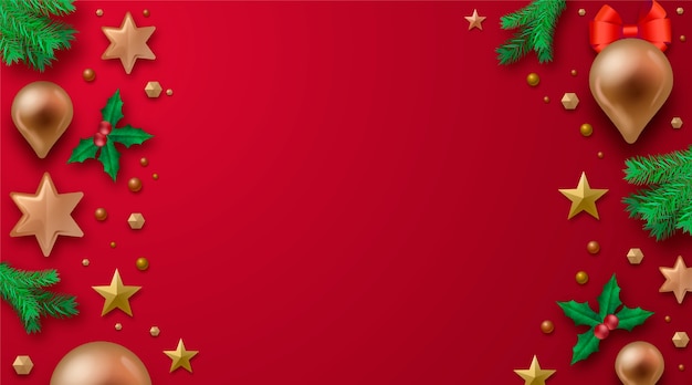 Free vector realistic decoration christmas background