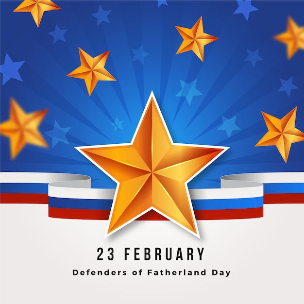 Free vector realistic defender of the fatherland day 23 february