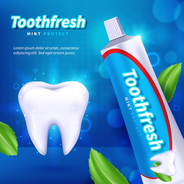 Realistic dental care toothpaste