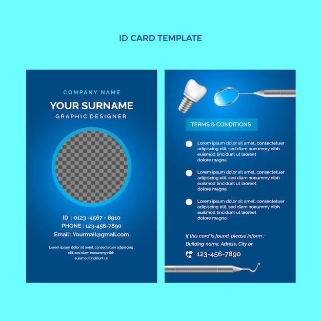 リアルな歯科医院idカードテンプレート