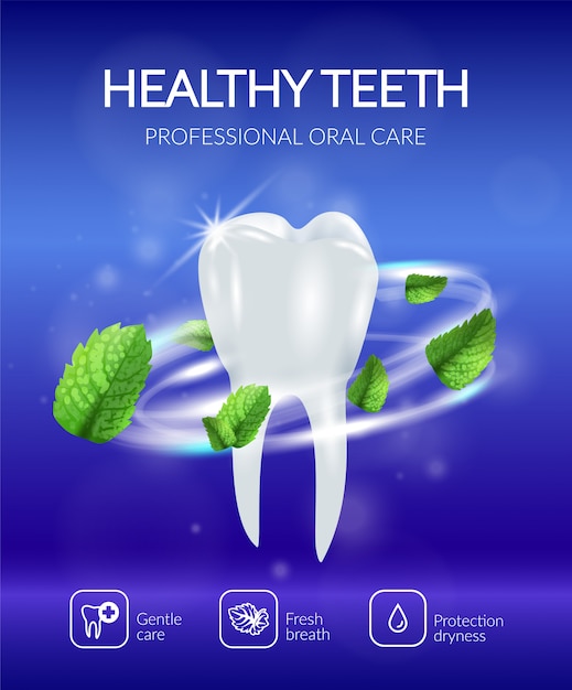 Free vector realistic dental poster