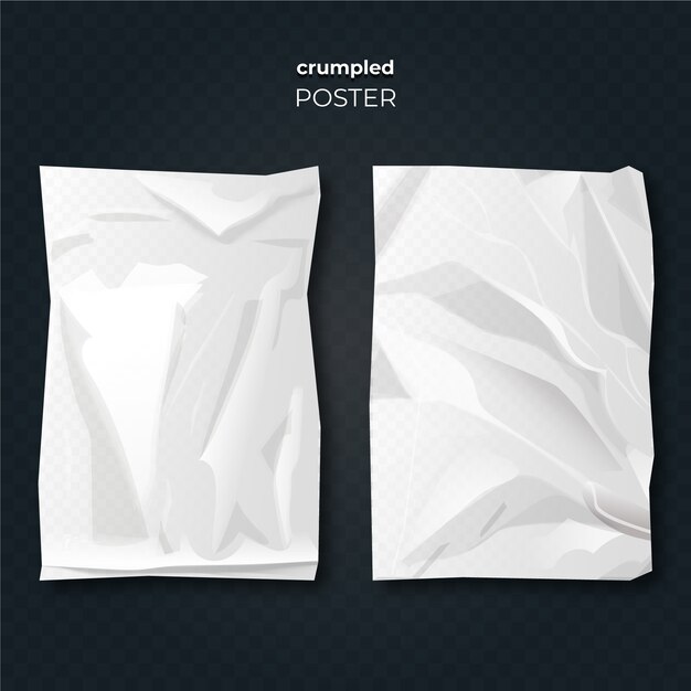 Realistic design crumpled poster effect