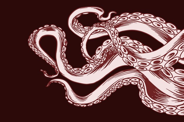 Realistic design octopus tentacles