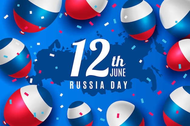 Realistic design russia day background