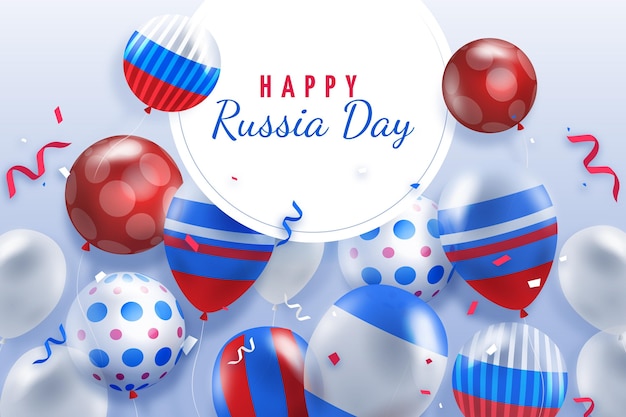 Realistic design russia day background