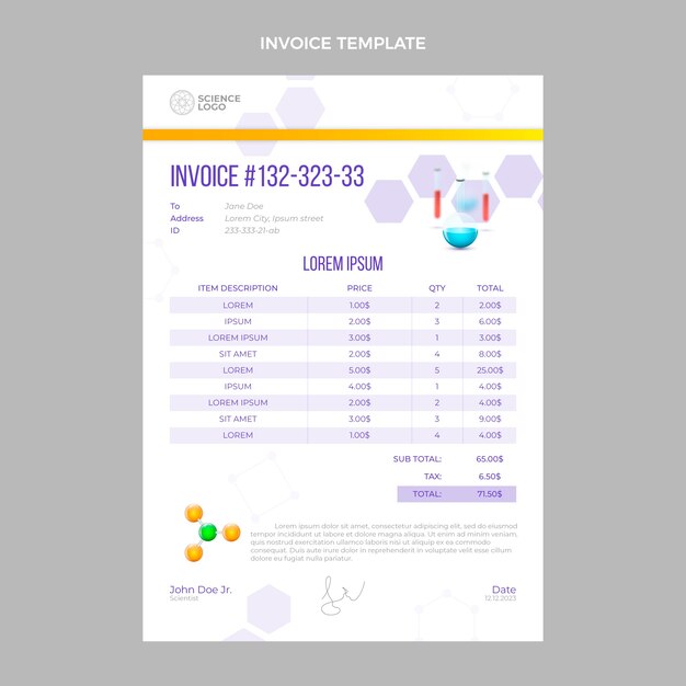 realistic design science invoice