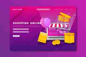 Free vector realistic design shopping online website