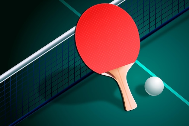 Бесплатное векторное изображение Реалистичный дизайн фона настольного тенниса