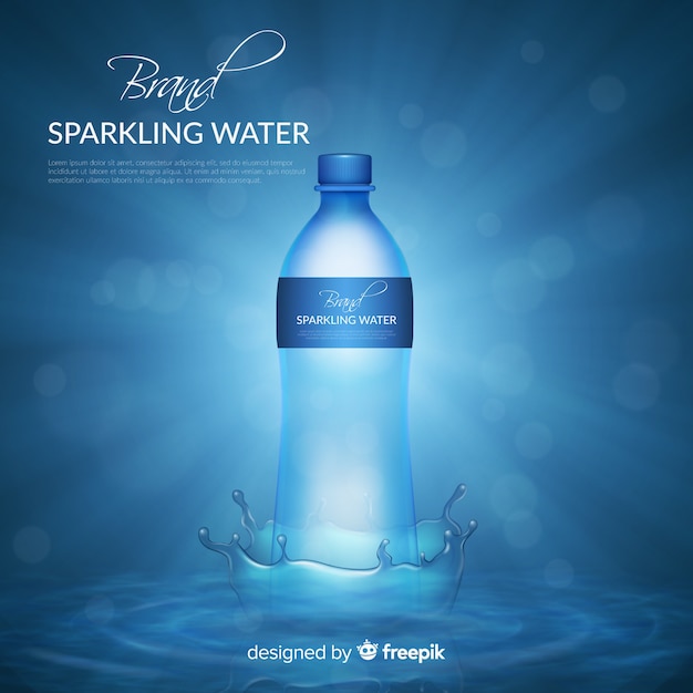 Free vector realistic design water bottle ad