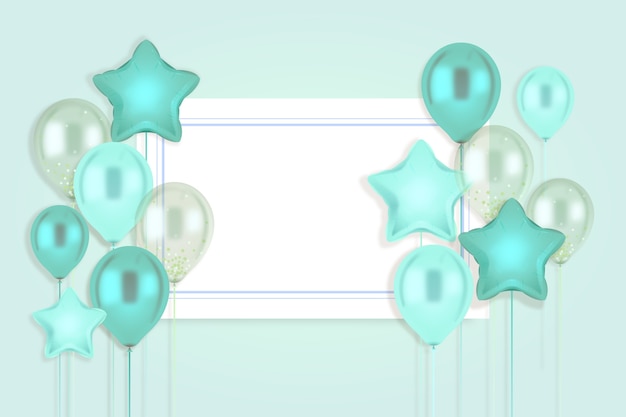 Free vector realistic design with balloons