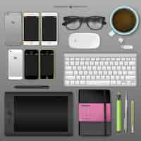 Free vector realistic designer desk