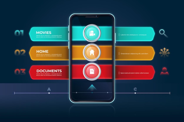 Infografica mockup dispositivo realistico