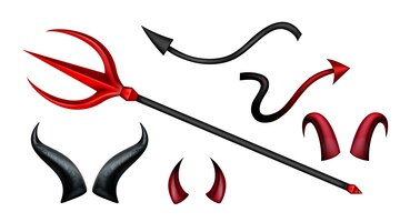 Free vector realistic devil objects collection
