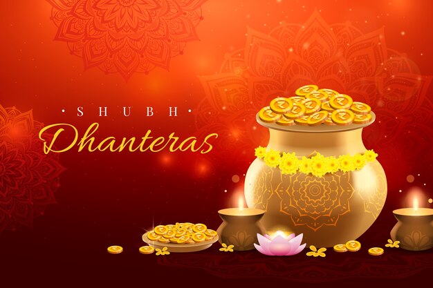 Realistic dhanteras background