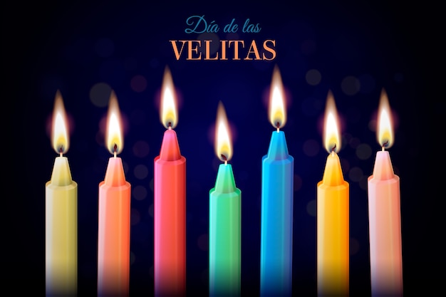 Free vector realistic dia de las velitas illustration