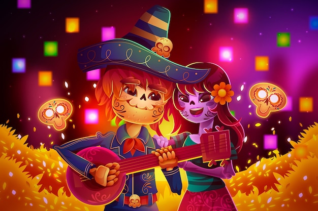 Реалистичный фон dia de muertos