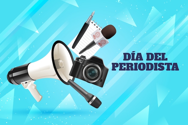 Realistic dia del periodista background