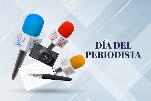 Реалистичный фон dia del periodista