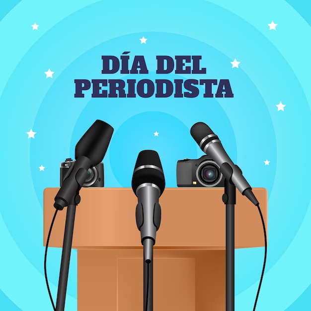 Free vector realistic dia del periodista illustration