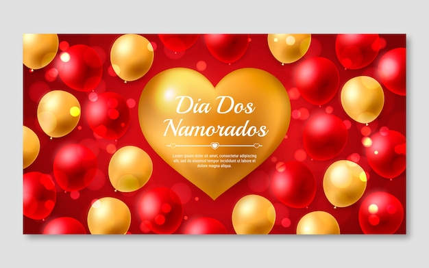 Free vector realistic dia dos namorados  facebook post