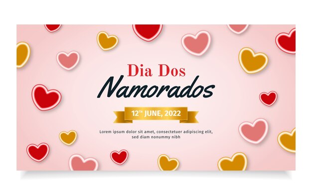 Realistic dia dos namorados social media post template