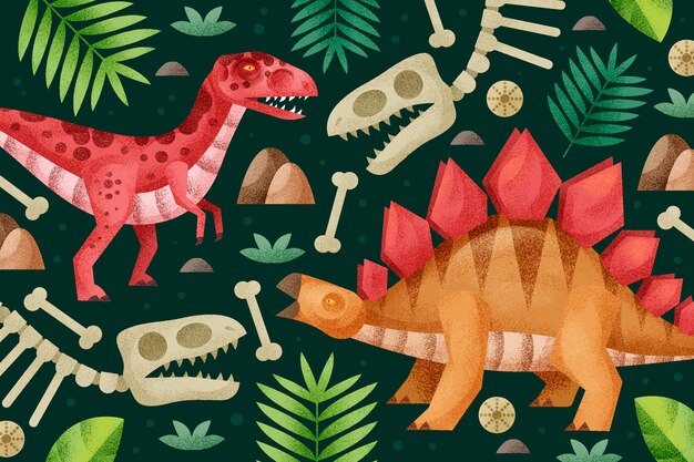 Реалистичный фон иллюстрации динозавров
