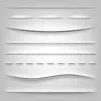 Free vector realistic dividers of cut paper