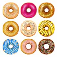 Free vector realistic donuts set