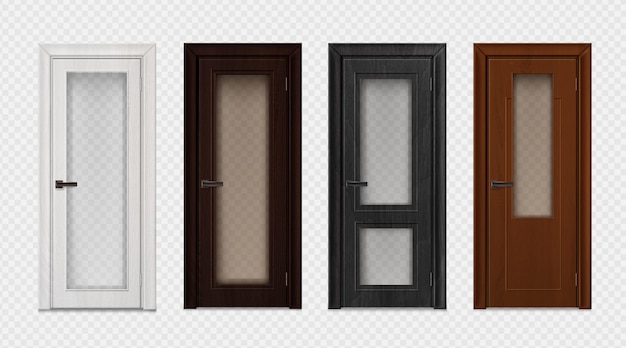 Бесплатное векторное изображение Реалистичная иллюстрация коллекции дверей