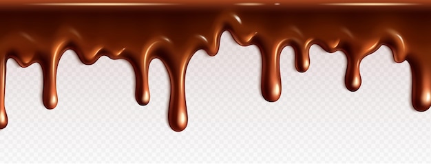 Free vector realistic dripping chocolate texture vector border