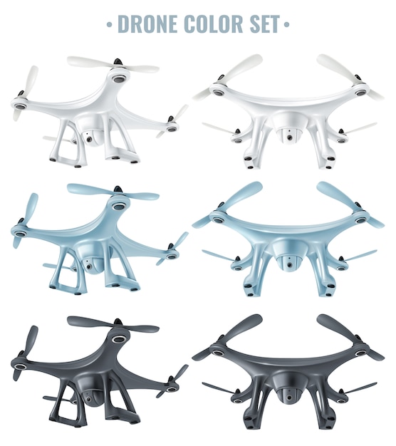 Free vector realistic drone set