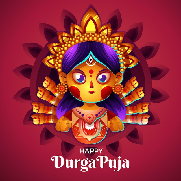 무료 벡터 현실적인 durga-puja 개념