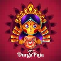 Free vector realistic durga-puja concept