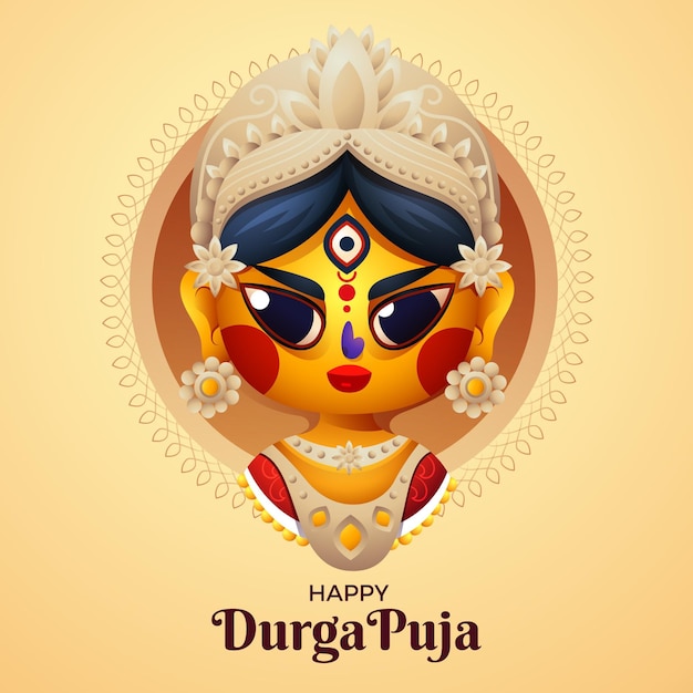 Free vector realistic durga-puja concept