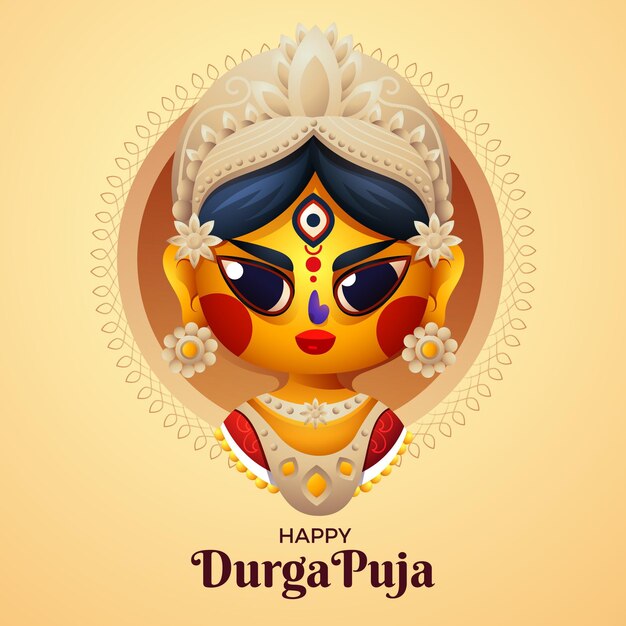 Realistic durga-puja concept