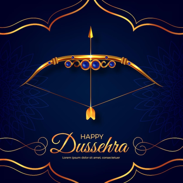 Vettore gratuito realistico concetto di dussehra