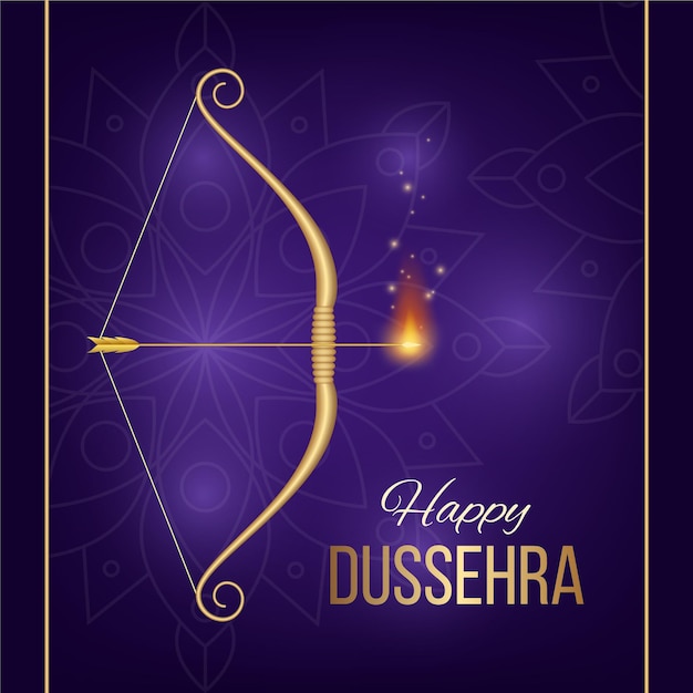 Free vector realistic dussehra festival theme