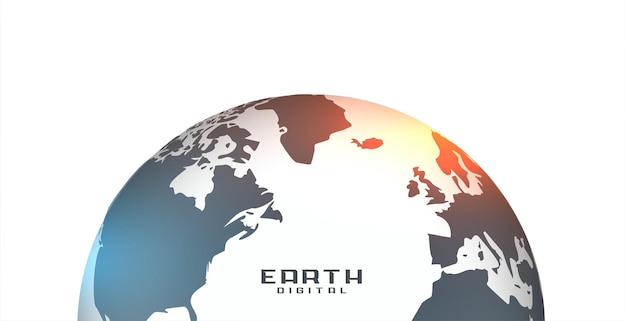 Realistic earth illustration on white background