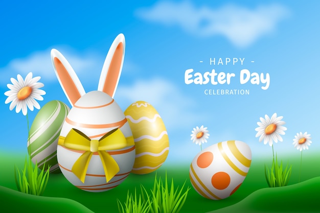 Realistic easter background