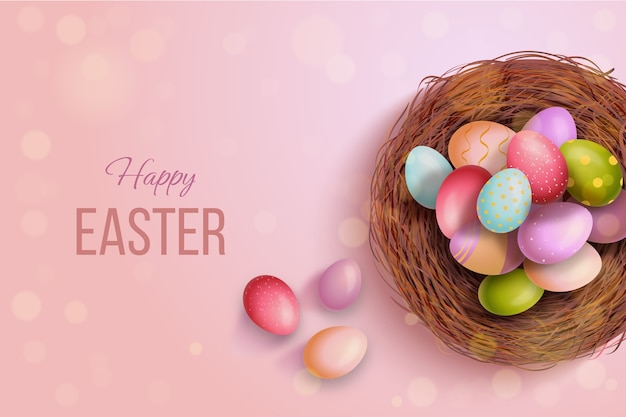 Realistic easter background