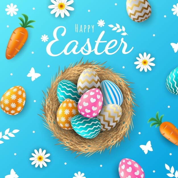 Realistic easter background