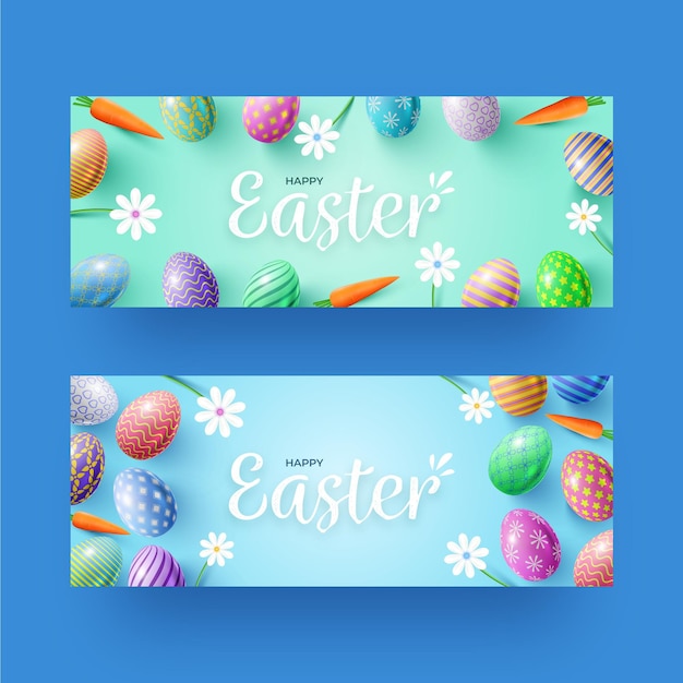 Free vector realistic easter banners set
