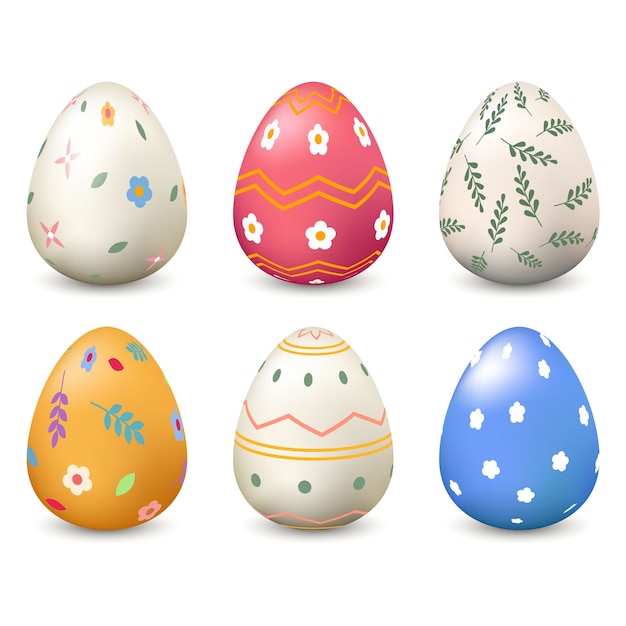 Free vector realistic easter day egg collection