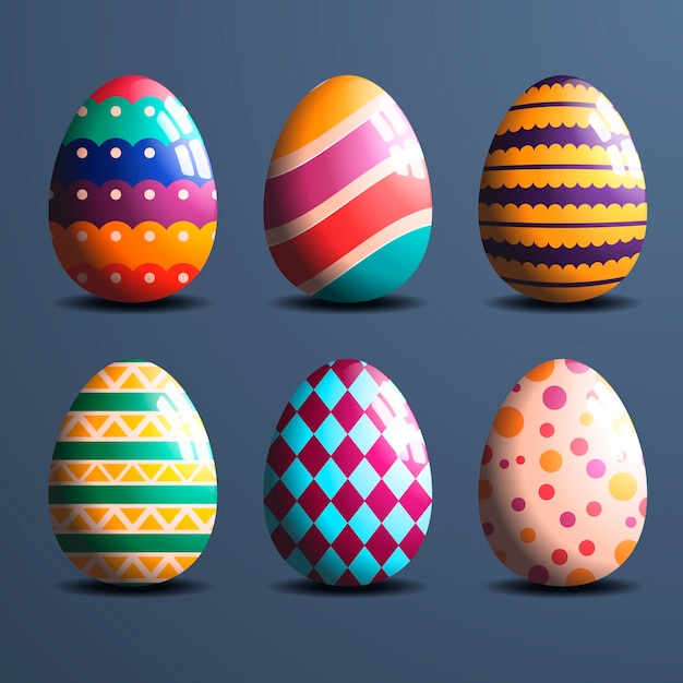 Realistic easter day egg collection