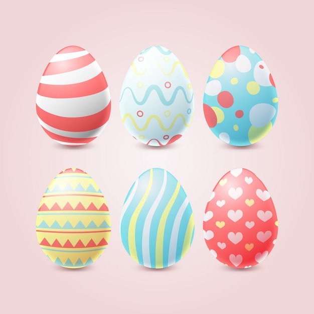 Realistic easter day egg collection